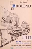 Leblond-Leblond NQ, NR Engine Lathe Operators Instruction and Parts Manual Year (1966)-NQ-NR-01